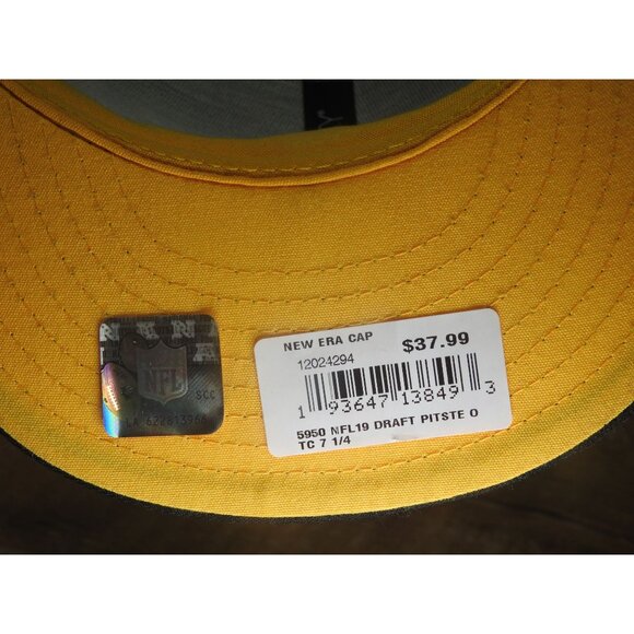 NWT Pittsburgh Steelers New Era 59FIFTY 2019 Draft 59Fifty Fitted Hat Size 7 1/4 - Picture 12 of 14
